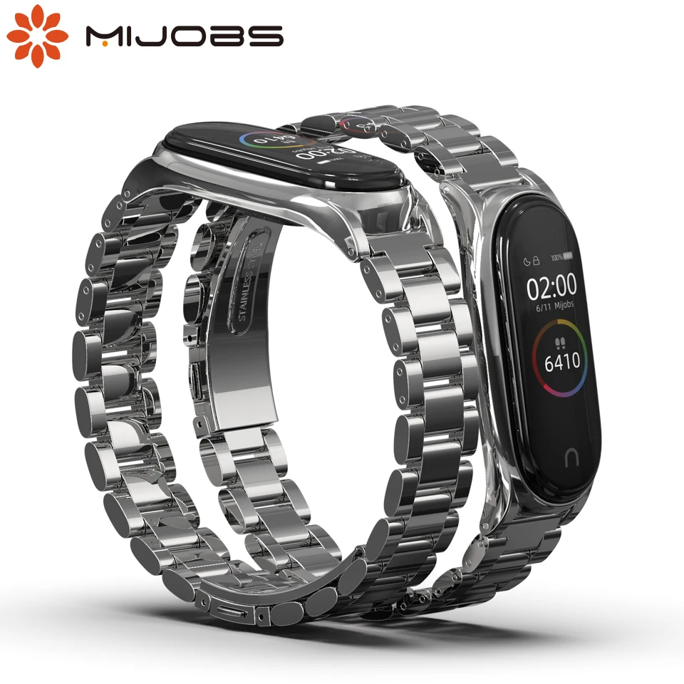 

Bracelet for Miband 3 4 5 Metal Correa for Mi Band 5 Strap on My Bend 4 Opaska for Xiaomi Correas Mi3 NFC Global Wristbands