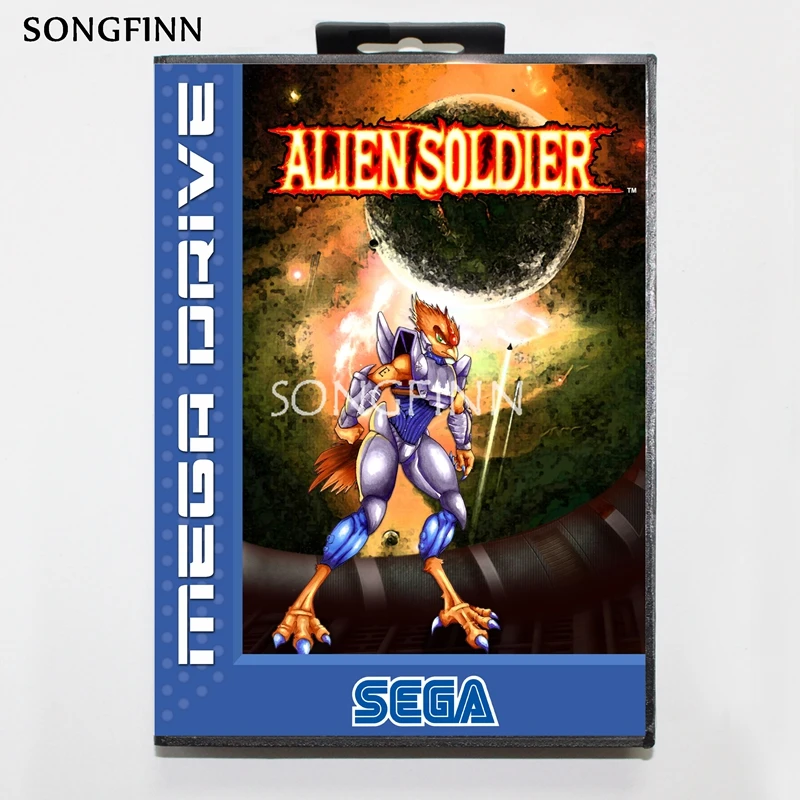 16 бит MD карта памяти с коробкой для Sega Mega Drive Genesis Megadrive - Alien Soldier | Электроника