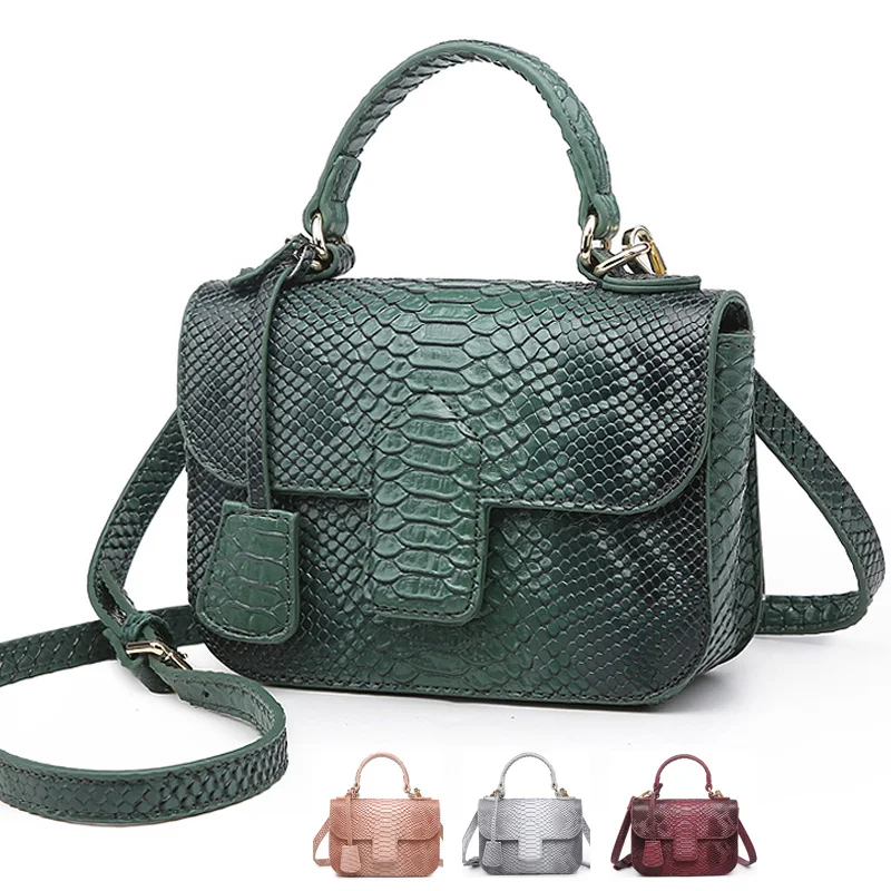 Популярная кожаная сумка Ins роскошная с узором питона Классическая через плечо