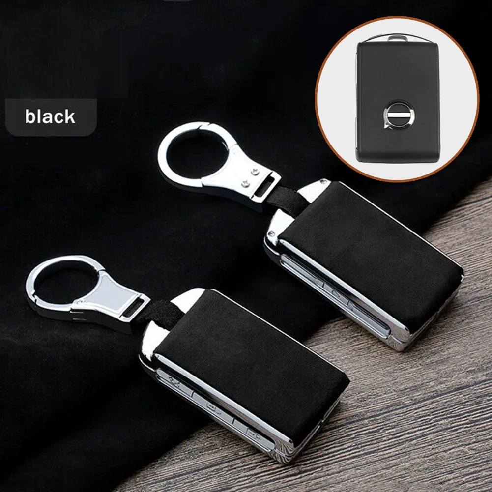 

Suede Metal Car Key Fob Cover Case For Volvo XC40 XC60 S90 V90 2017 2018 Car Key Protection Cover