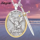 Ретро религиозный стиль Архангел St.Michael ожерелье с подвеской в виде щита русский Шарм Мужской амулет ювелирные изделия