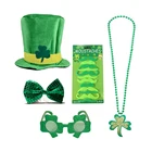 Комплект украшений на День Св. Патрика, праздничные украшения в Ирландском стиле, ожерелье с бабочкой и очками, комплект из 5 предметов, Ирландское платье