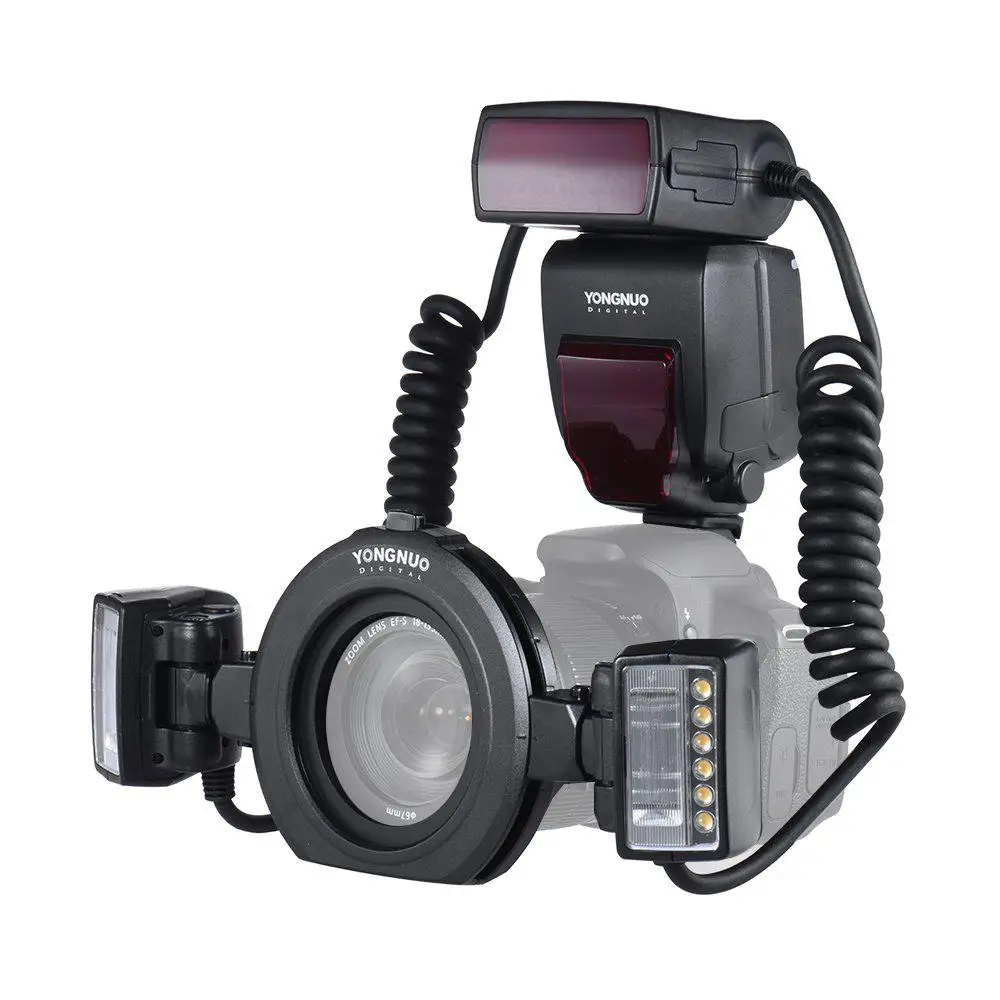 YongNuo YN24EX E-TTL Макросъемка Вспышка Speedlite 5600K головки адаптера кольца для камер Canon EOS