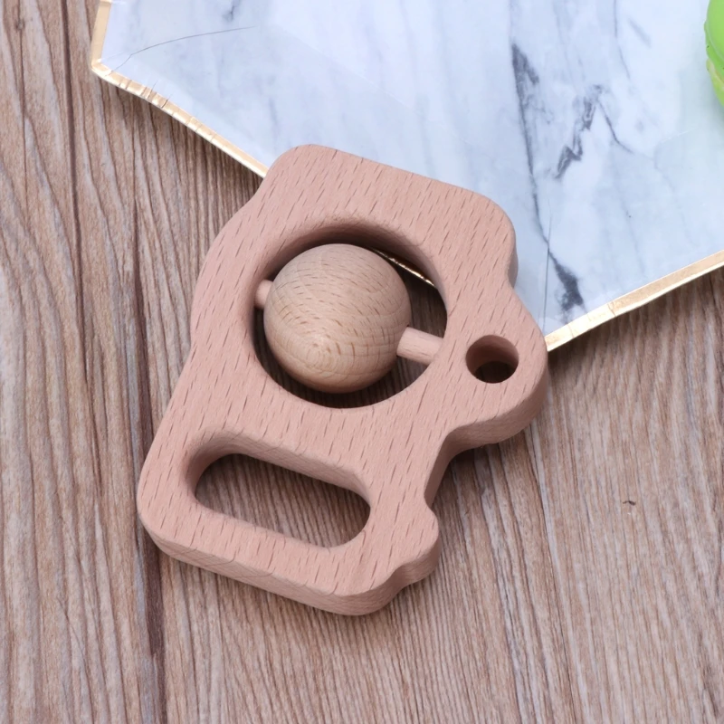 

Cute Baby Camera Beech Wood Rattle Teethers Hand Montessori Toy Play Gym Chew Toys