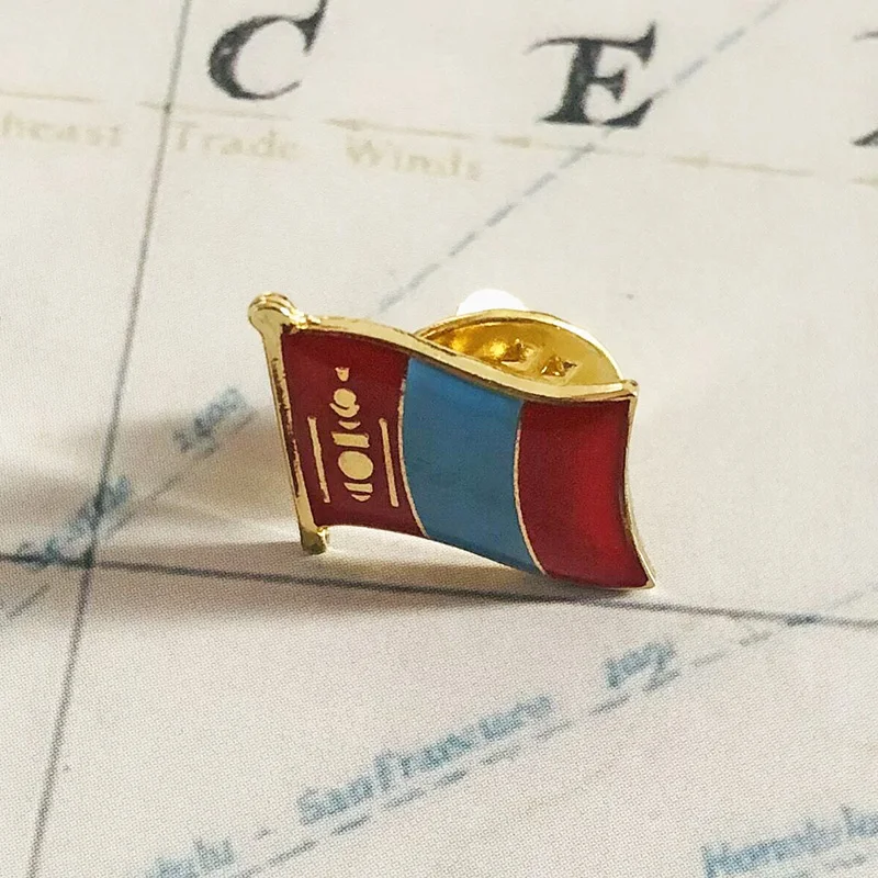 Монгольский Национальный флаг вышивка нашивки значки Shield и квадратная форма Pin