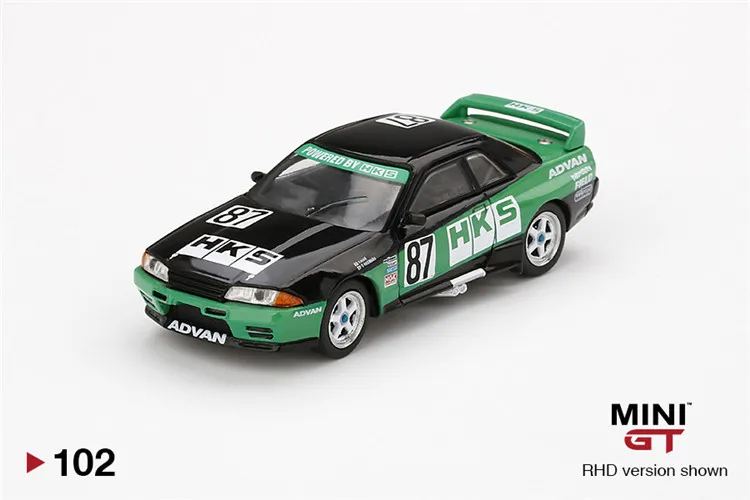 MiniGT 1:64 Nissan GT R R32 гр. A #87 HKS 1992 Группа RHD гоночный литая модель автомобиля|Наземный