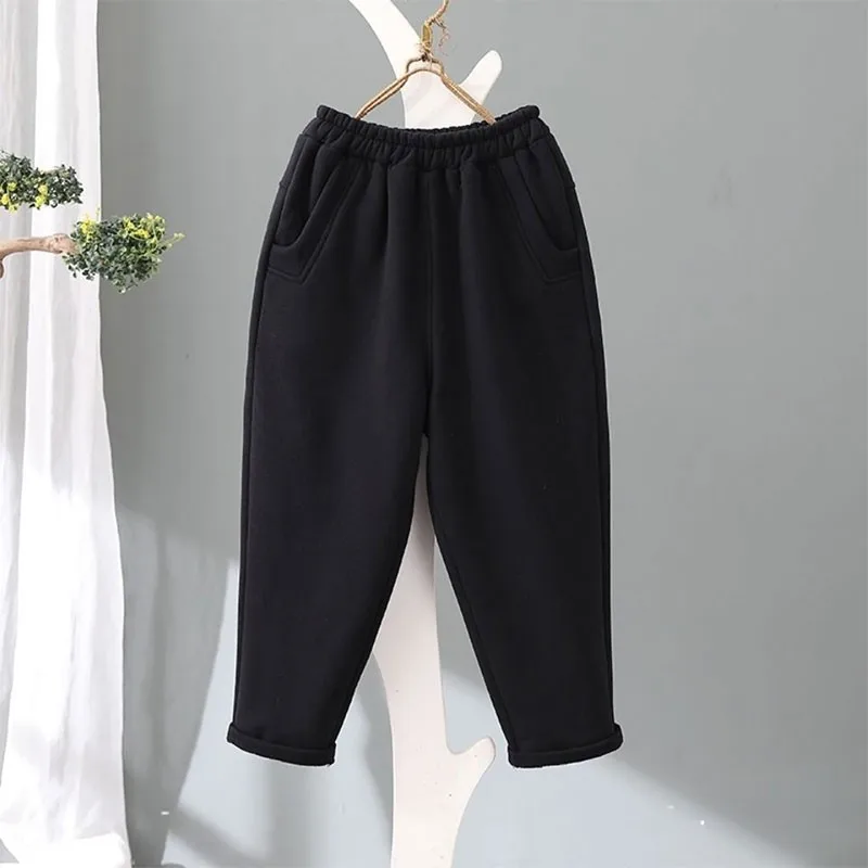 

New Arrival Autumn Korea Fashion Women Thicken Casual Cotton Harem Pants Elastic Waist Loose Pants Plus Size Femme Trousers V125