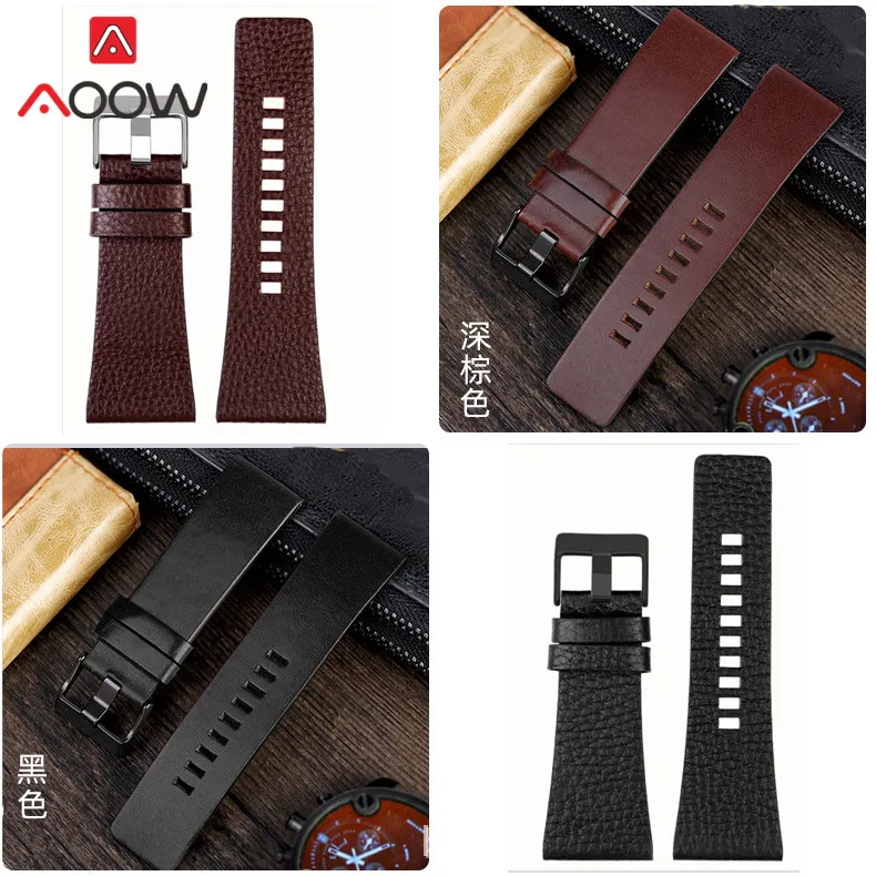 Ремешок из натуральной кожи для мужчин сменный Браслет с пряжкой нержавеющей