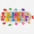 Детская математическая форма Монтессори, обучающие игрушки для малышей, Дошкольная гусеница, геометрические блоки, пазлы, доска для сборки