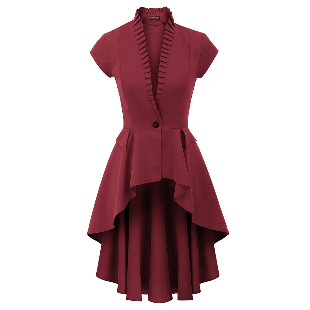 Женская куртка в стиле стимпанк длинное вечернее пальто с коротким рукавом и