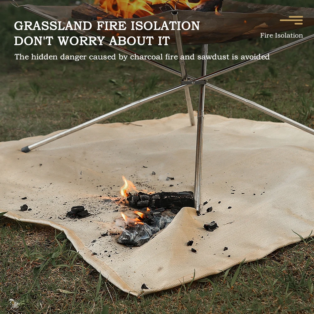 

Barbecue Fire Blanket Camping Fireproof Cloth Fire Pit Mat Picnic BBQ Pad High Temperature Anti-Scald Flame Retardant Rug