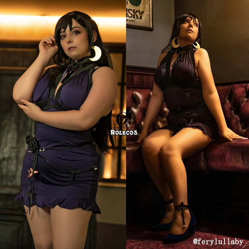ROLECOS FF7 Переделанный костюм для косплея Tifa женское платье голубое Lockhart