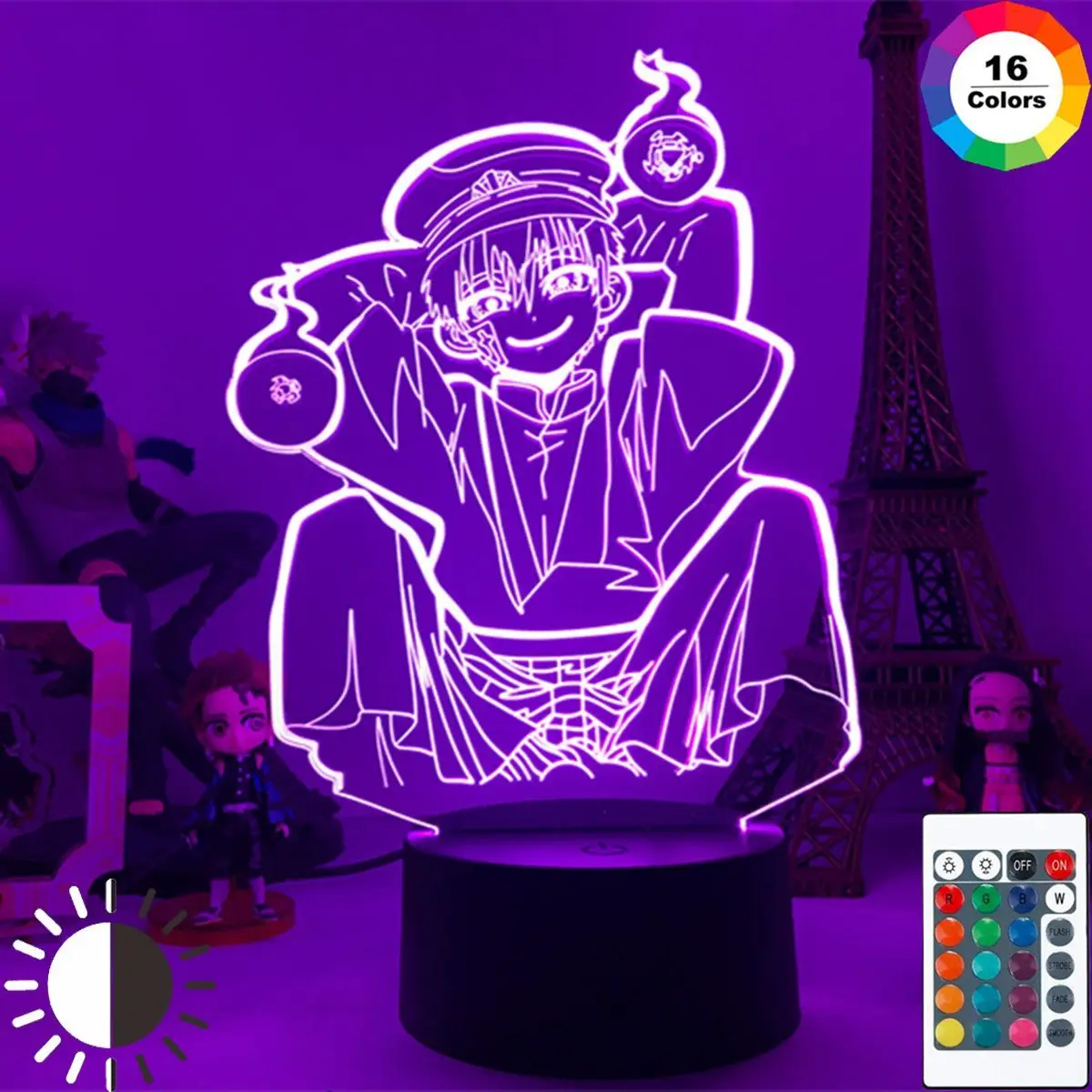 

Светодиодный сенсорный светильник Hanako kun 3D Аниме лампа 7/ 16 цветов ночные светильники Ханако Кун лампа для Рождества USB настольная лампа пода...