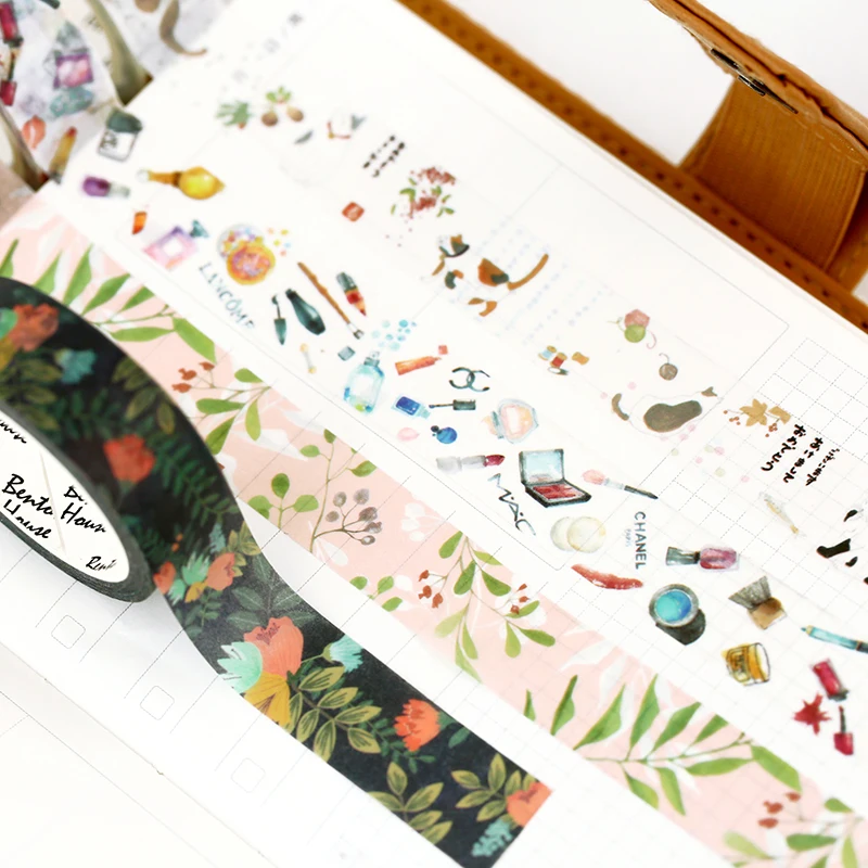 

1 pcs Washi Tapes DIY Japanese Paper Cartoon Flower Masking tape Decorative Adhesive Tapes Scrapbooking Stickers