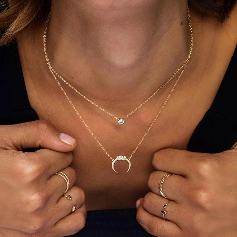 

VINY Moon Real 925 Sterling Silver Necklace For Women 2021 Trend Necklace Charms Naszyjnik Bijoux Femme Collier Collares Bijoux