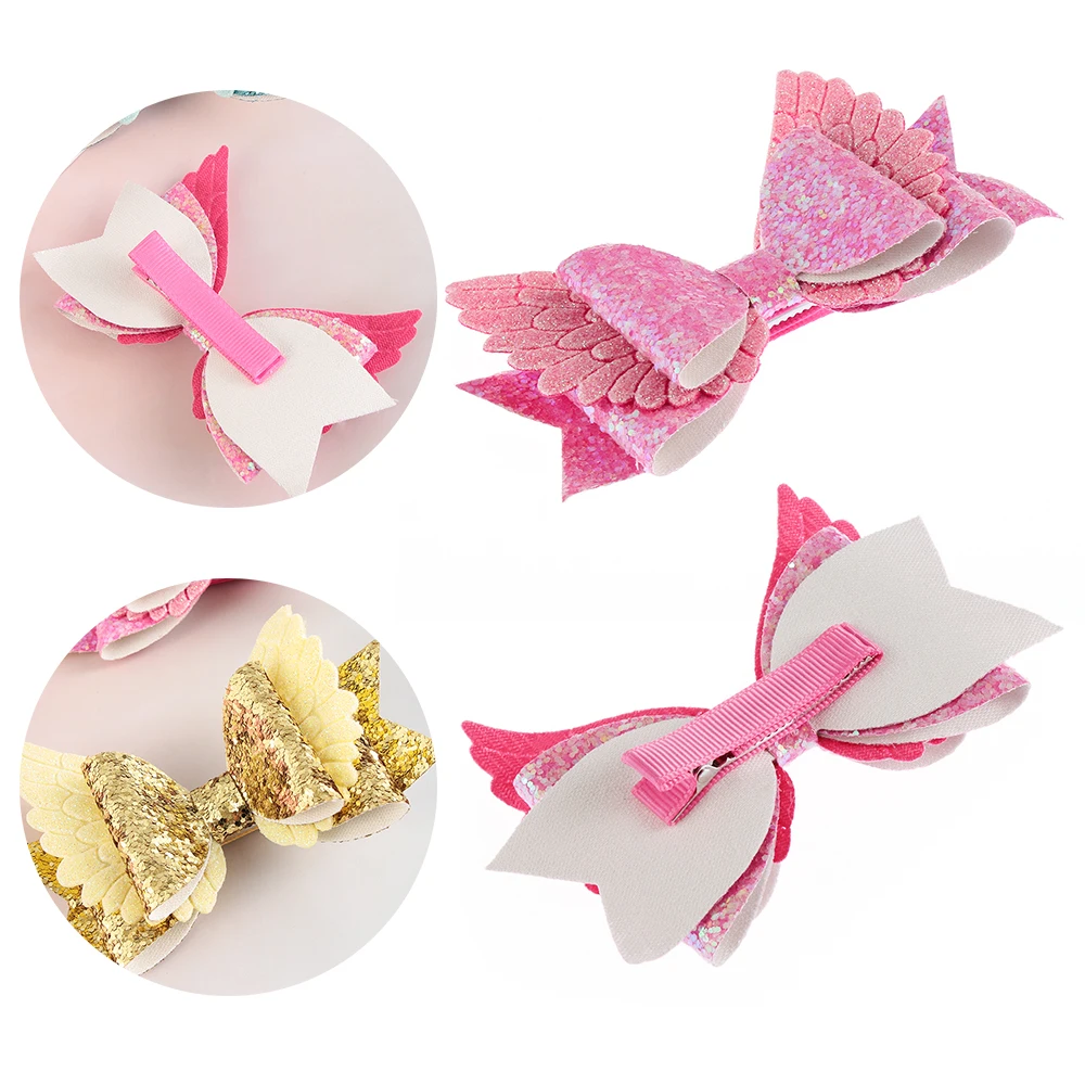 1 шт. двухслойные блестящие шпильки с блестками заколки принцессы бантом для