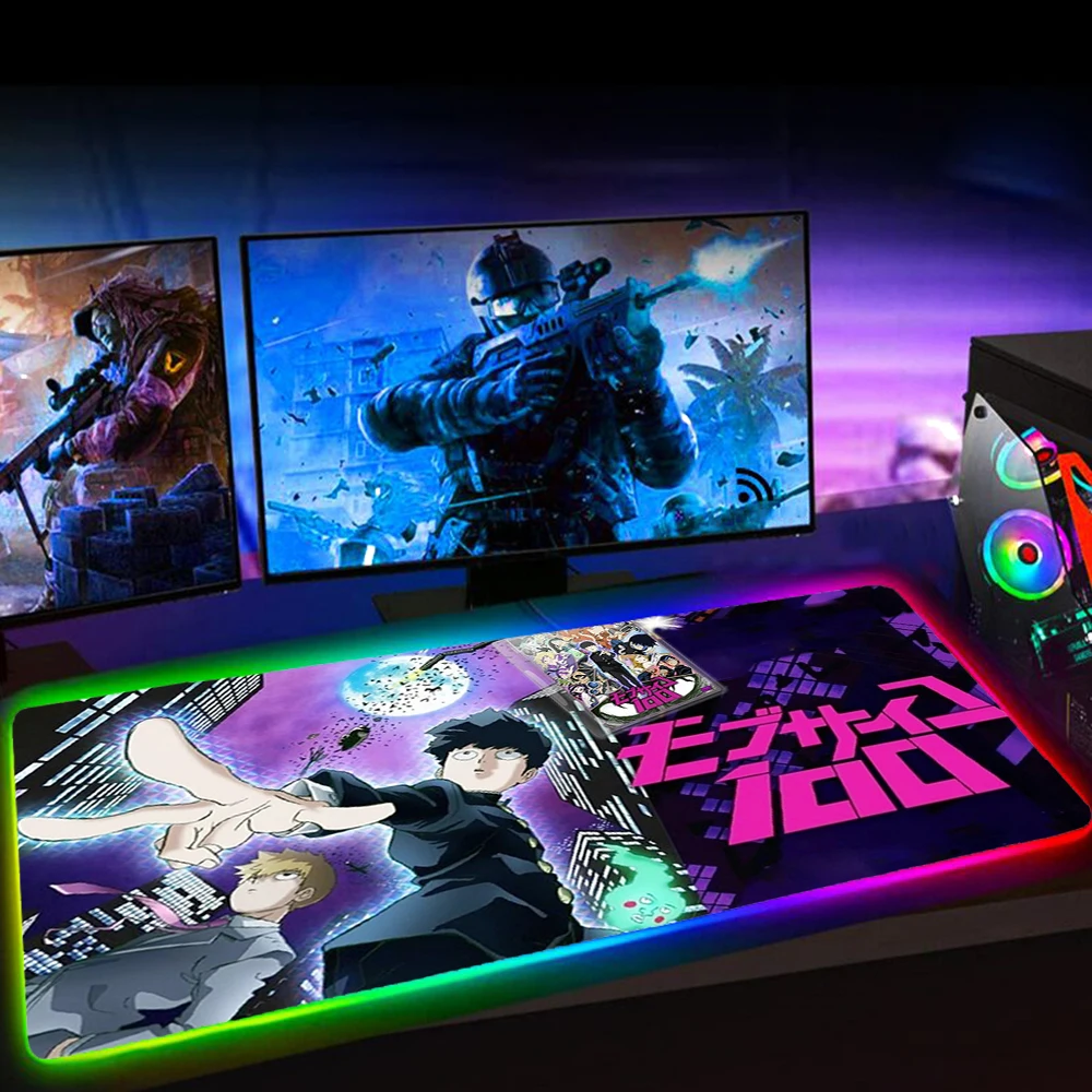 

Rgb XXL Tapis De Souris Mob Psycho 100 Mousepad Gaming Accessiores Mouse Pad KAWAII Mause Pad LED Backlit Mat Alfombrilla Raton