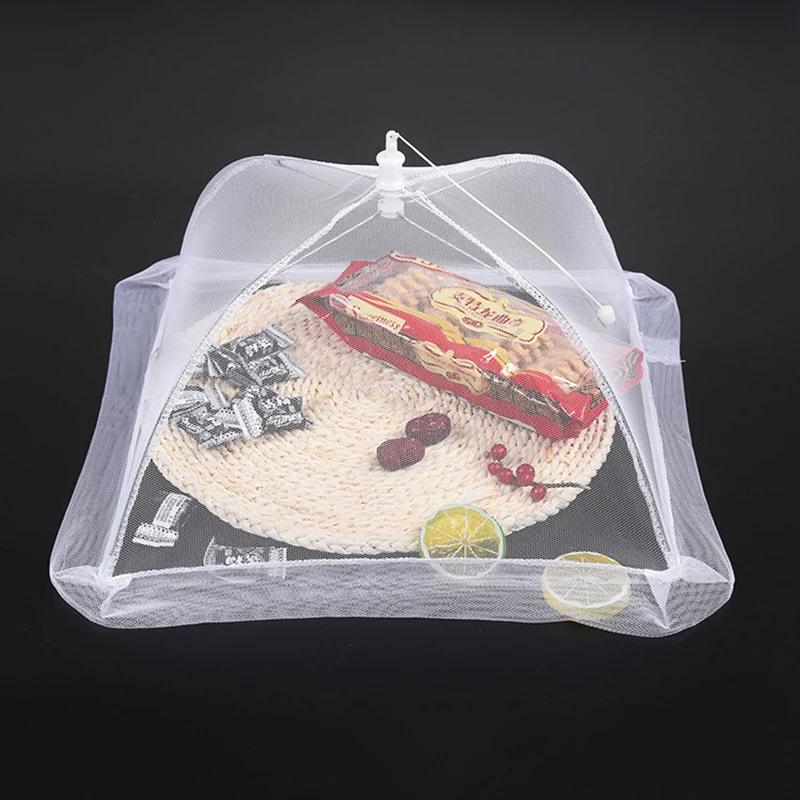 

White Folding Food Mesh Cover Tent Meal Vegetable Fruit Home Dining Table Kitchen Counter Umbrella Breathable Insect-proof Cover