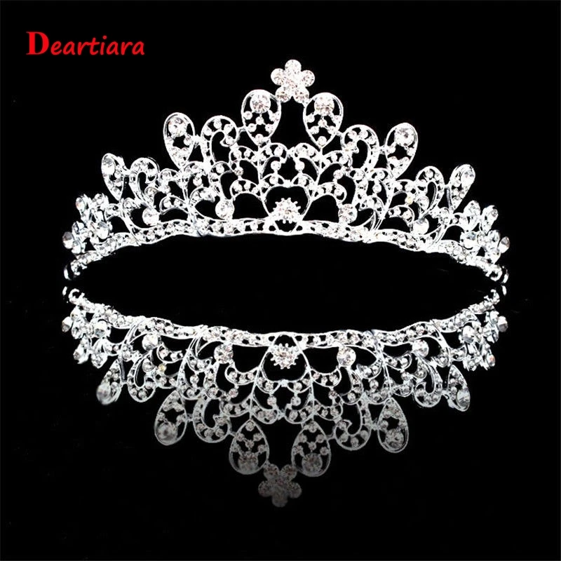 Свадебные ювелирные наборы Стразы Корона тиары ожерелье серьги набор для