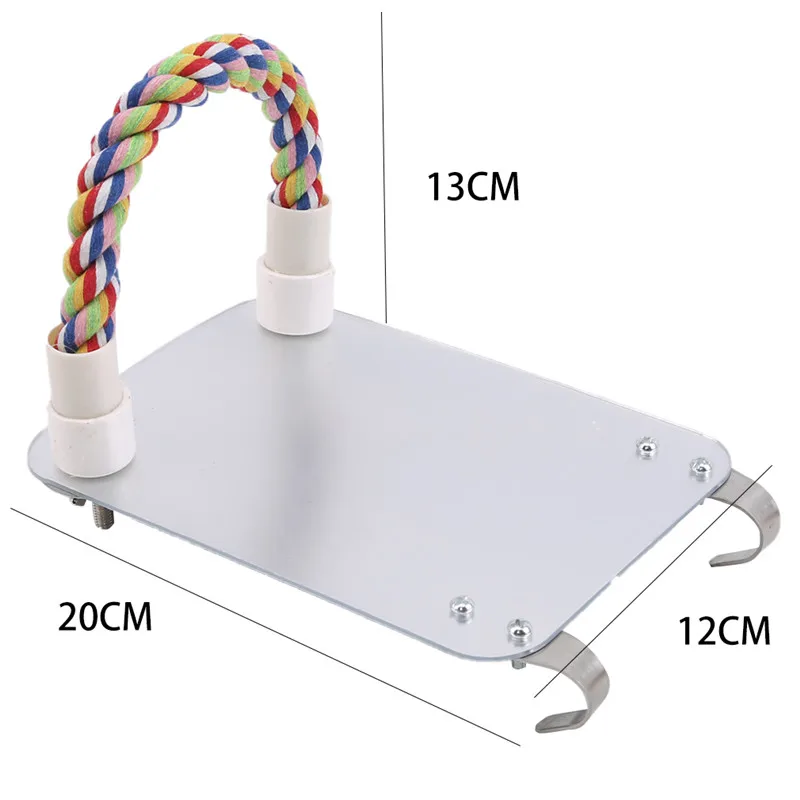 

Bird Parrot Toy Chewing Bite Hanging Cage Swing Climb Rope Mirror Toys High Quality Safety Bird Stand Pet Accessories