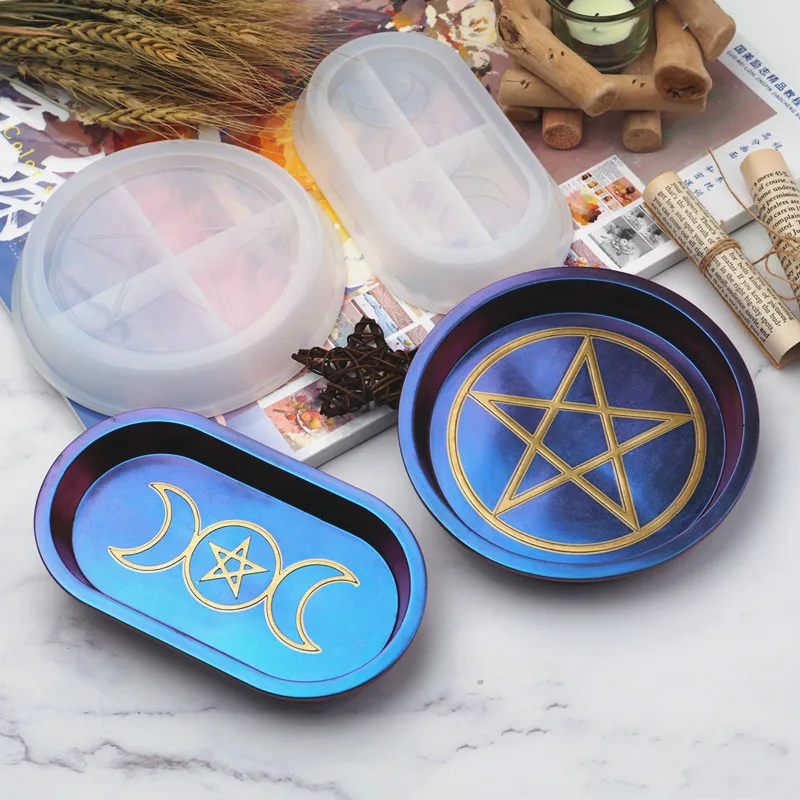 

DIY Double Moon Star Plate Transparent Silicone Mould Resin for Making Jewelry Molds