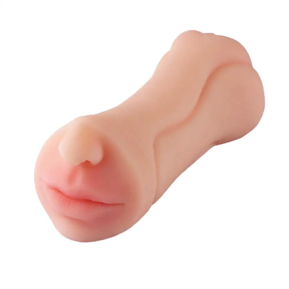 Male Oral Sex Toys Masturbation Real Teeth Tongue Deep Throat Lips Blow For Men Double hole Soft glue Aircraft Cup #4S10 | Красота и