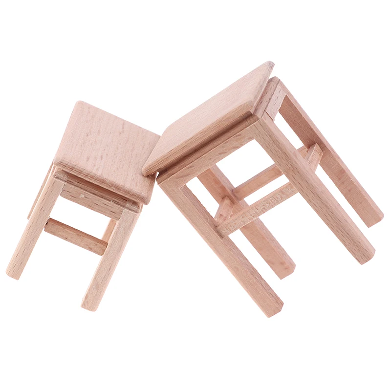 

1/12 Dollhouse Miniature Accessories Mini Wooden Stool Simulation Chair Furniture Model Toys for Doll House Decoration