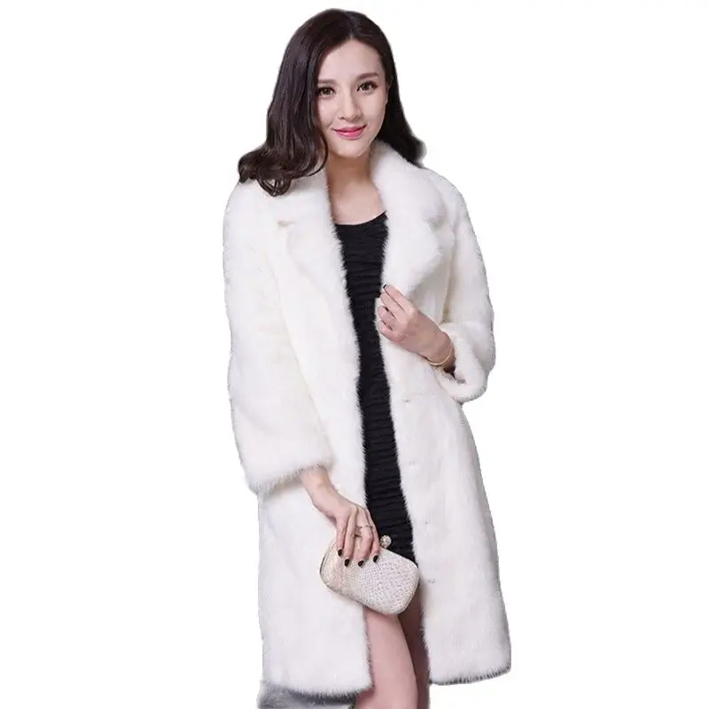 

Новинка, модное осенне-зимнее пальто из искусственного меха, теплое пальто из меха норки для женщин, тренчкот 2018, зимняя одежда