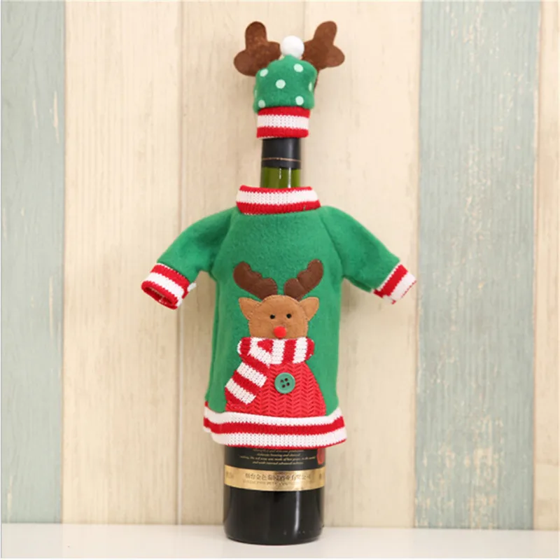 Рождественская бутылка вина Декор Снеговик Санта Клаус Олень крышка бутылки