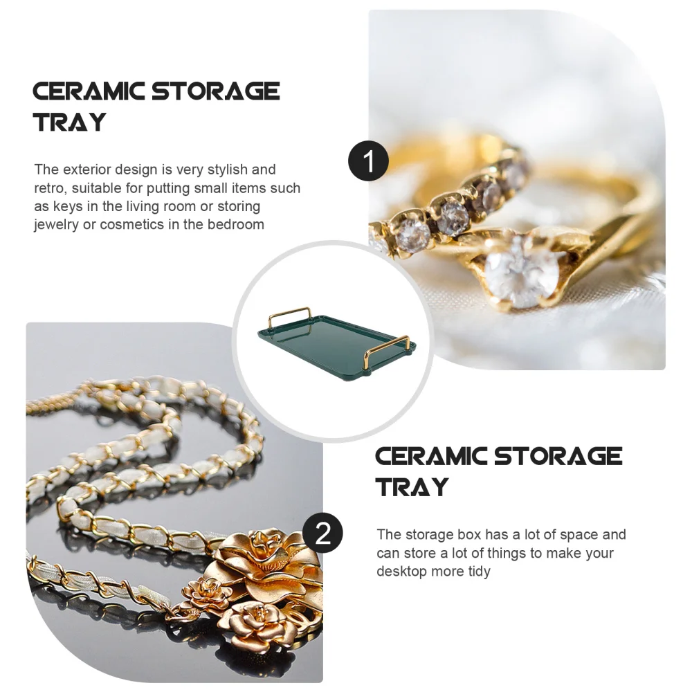 

1Pc Storage Ceramic Plate Classic Exquisite Jewelry Storage Plate Container