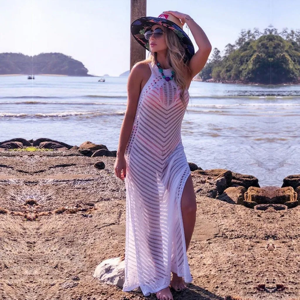 Женский хлопковый кардиган бикини закрытый купальник Пляжное платье 2020 летняя