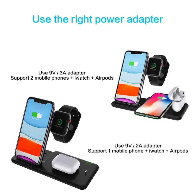 Q20 3 в 1 15 Вт беспроводное быстрое зарядное устройство для Apple watch гарнитура