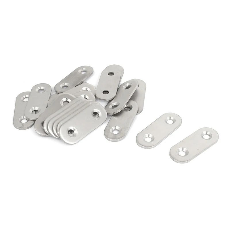 

Promotion! Stainless Steel Flat Bracket Straight Mending Fixing Plates 40mm 20pcs