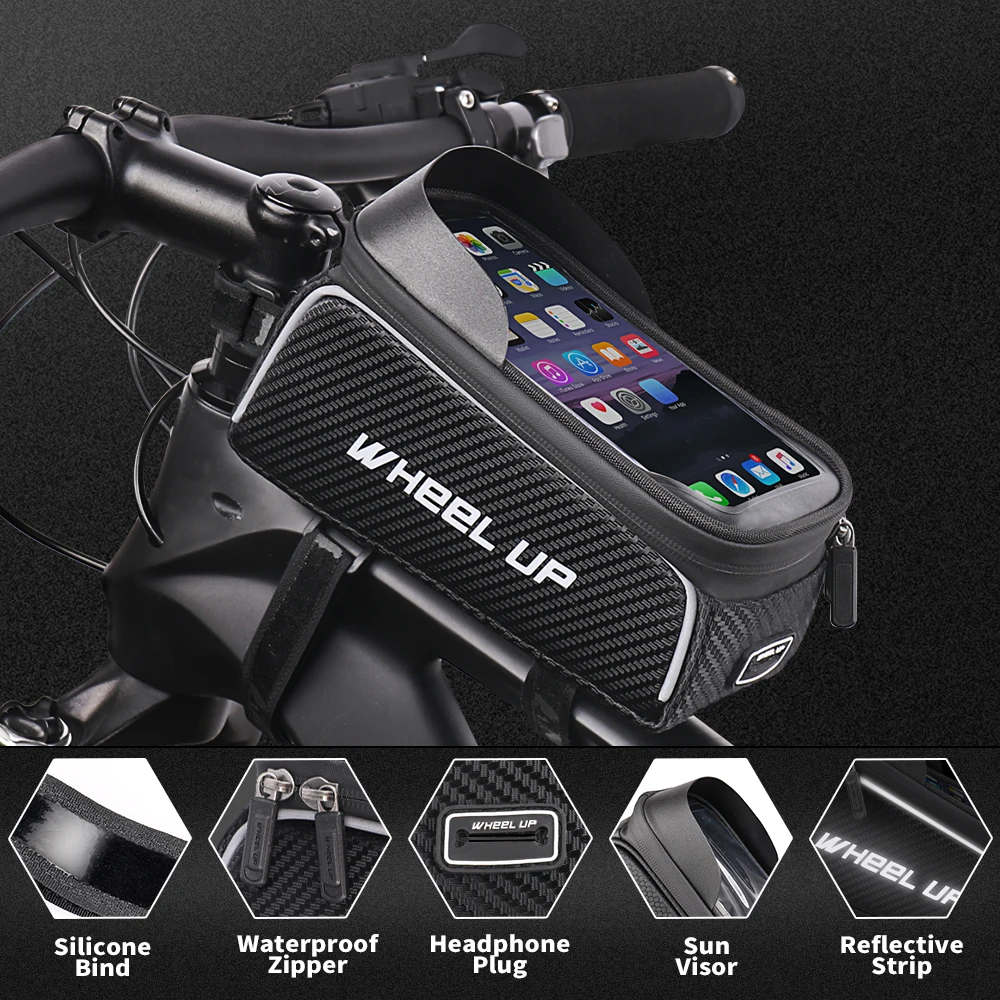 wheel up bicycle bag waterproof cycling top front tube frame bag phone bike bag mtb road bicycle case bike accessories free global shipping
