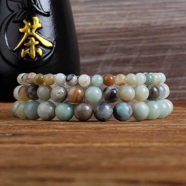 4/6/8/10mm Natural Stone Bracelet Multicolor Amazonite Beads Bracelets Healing Yoga Charm Bangles Women Men Energy Jewelry Gift 6