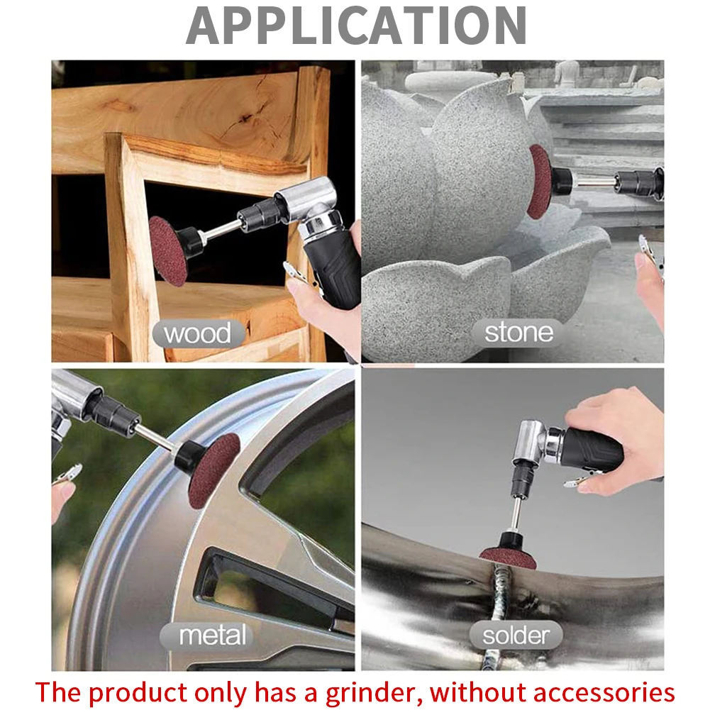 

1/4 Inch Air Angle Die Grinder 90 Degree Pneumatic Grinding Machine Cut Off Polisher Mill Engraving Tools Set With Spanner Wre