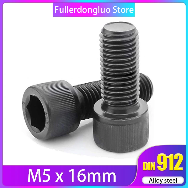 M5x16 50 шт. ISO 4762 с шестигранным приводом класса 12 9 черной оксидной отделкой винты из