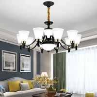 european black white lamp body e27led chandelier residential commercial premises lighting fixture