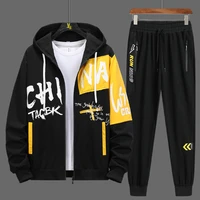 new mens set 2 piece sets tracksuit men hooded sweatshirt pants pullover hoodie sportwear suit male joggers autumn set clothes