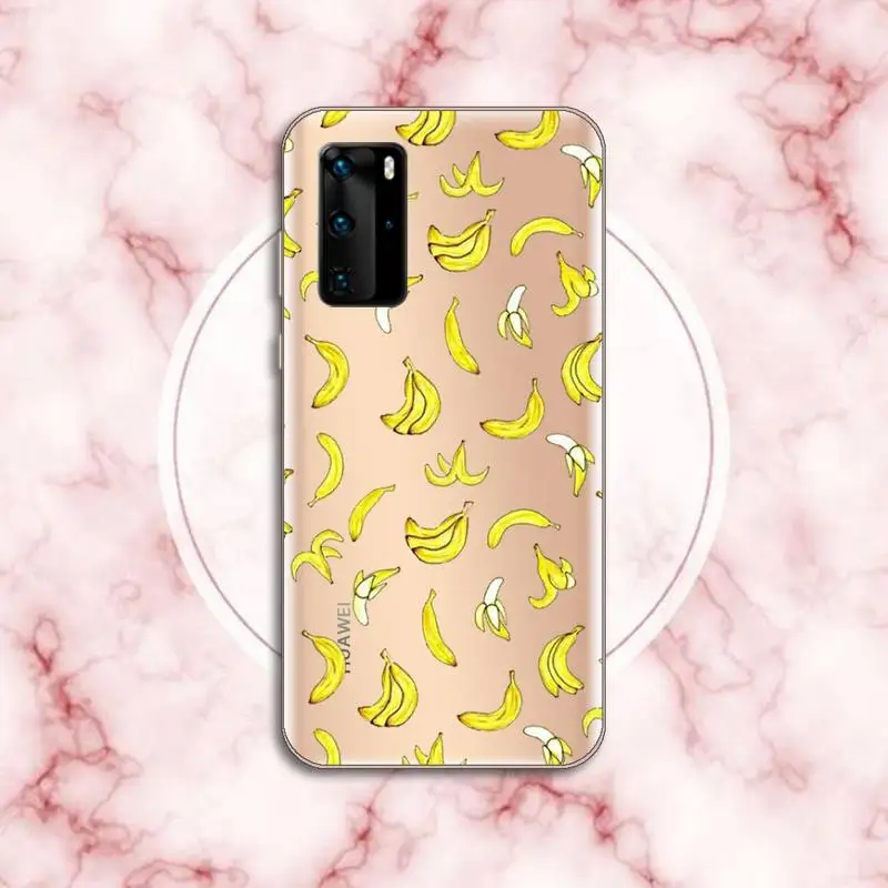 

Yellow banana fruit Phone Case Transparent for Huawei P honor 8 10i 20 30 40 smart 2019