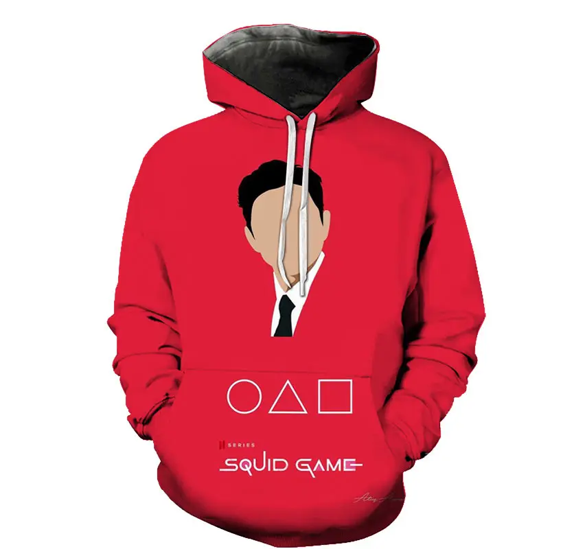 

2021 fall/winter new style squid game casual pullover long-sleeved streetwear Harajuku sweatshirt men/women universal hoodie