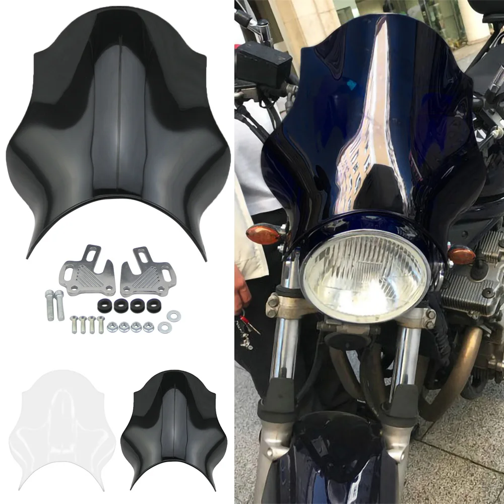 

Universal Motorcycle Windshield Round Lights Street Bike Windscreen For Hornet CB400 CB600 CB750 CB900 CB919 CB250 CB VTEC