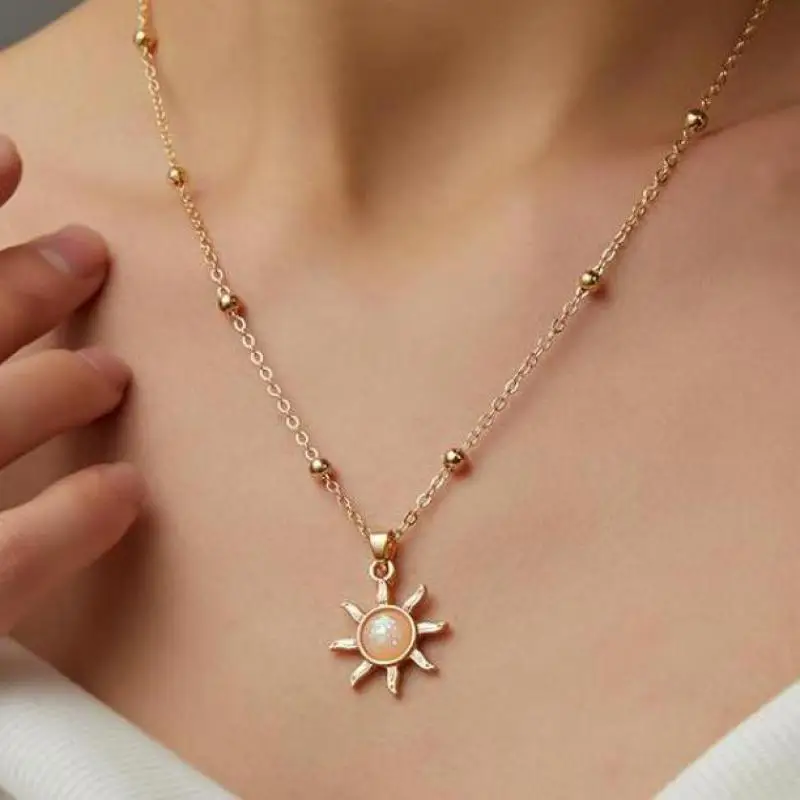 Опаловое искусственное корейское простое креативное ожерелье до ключиц для