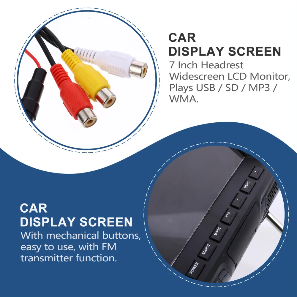 

7-inch Car Headrest Display Screen Universal Back Seat Multi-function MP5 Screen