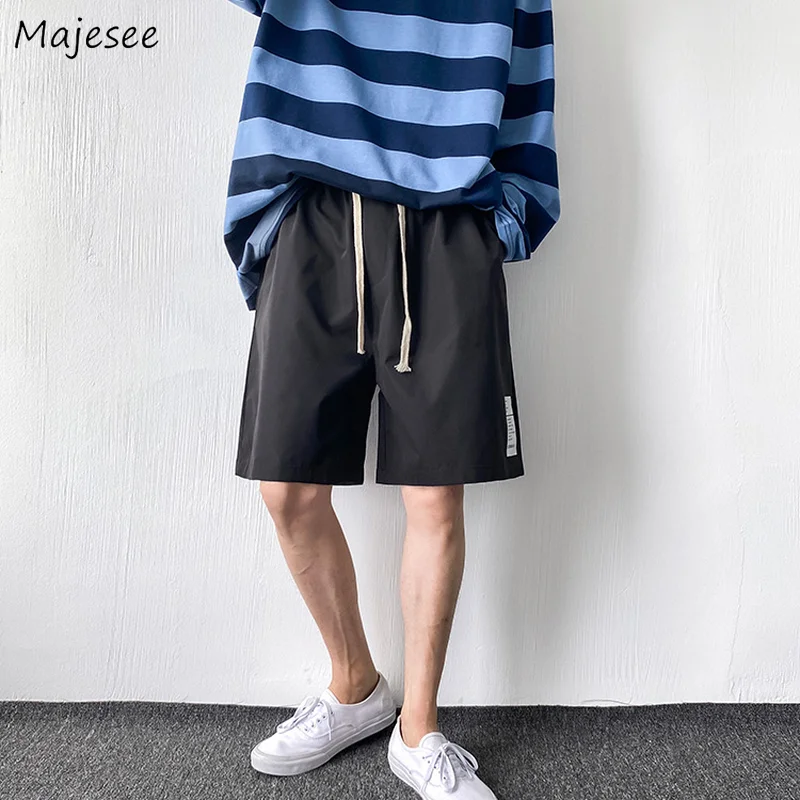 

Board Shorts Men Drawsting Streetwear Fashion Plus Size 5XL Loose Simple Casual Solid Beachwear Trunks Summer for Male Soft Chic