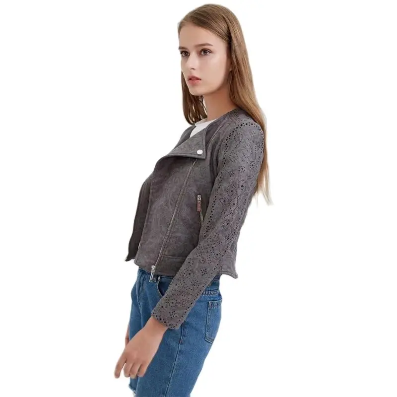 Женская замшевая куртка TMODA288 из искусственной кожи на осень и зиму женская