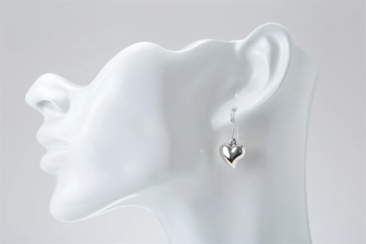 Серьги-подвески в форме сердца из стерлингового серебра 925 пробы байкерские