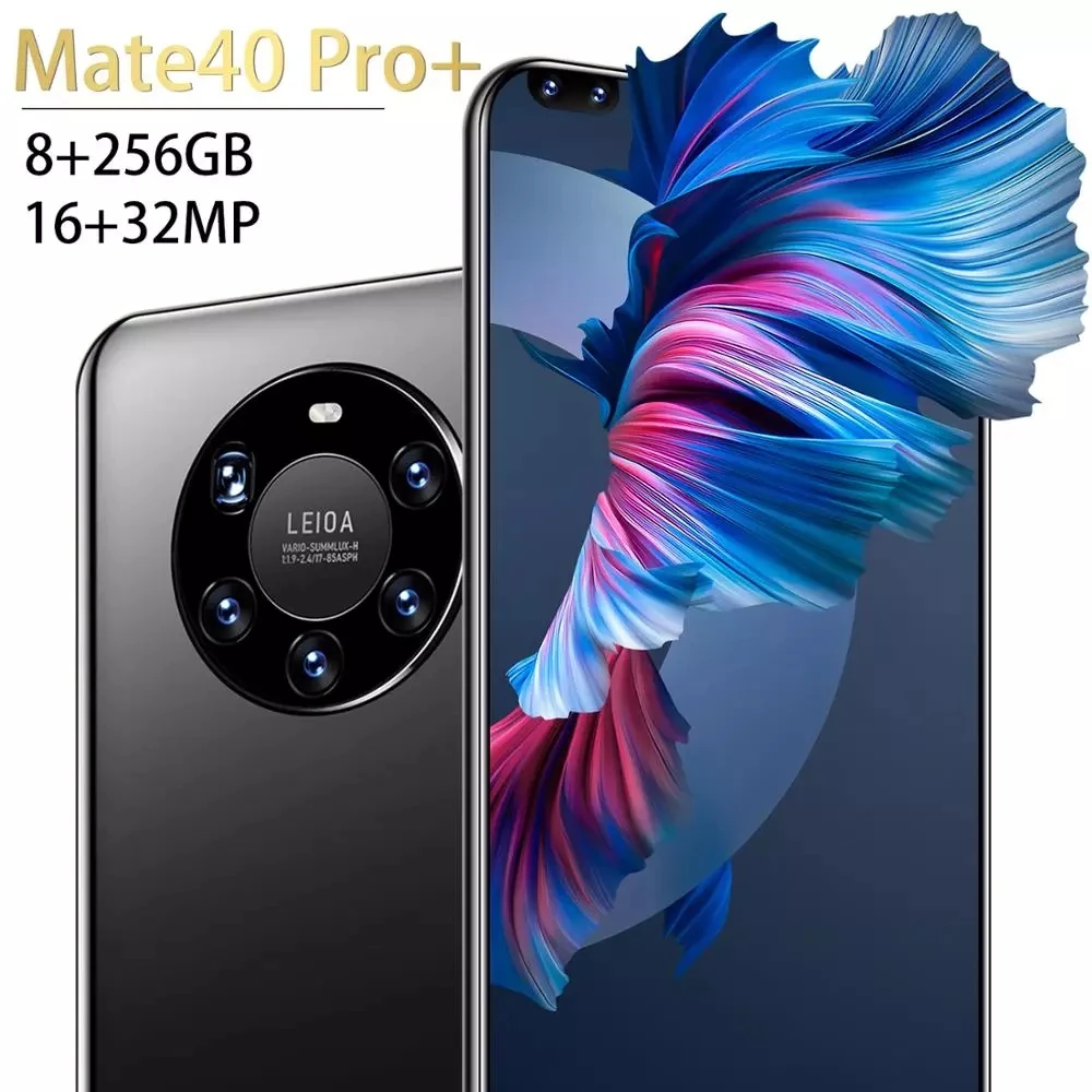 

Mata40Pro+ Smartphone Global Version 7.3" 8 256GB Android10 5G 48MP Camera 5600mAh Dual SIM Card Mobile Phone Google GPS WiFi