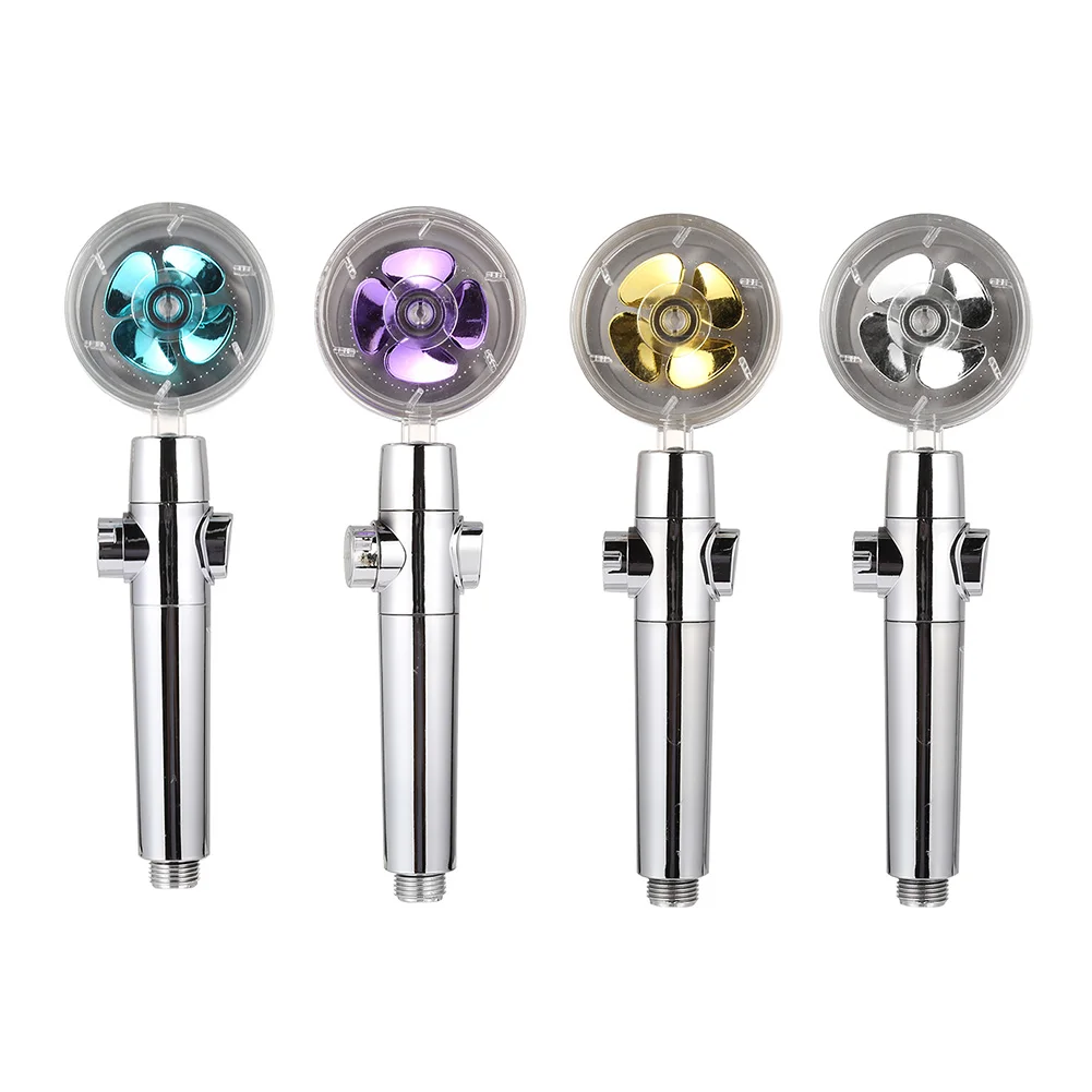 

Multi-color Propeller Shower Head High Pressure Adjustment Handheld Water-Saving Rainfall Shower Nozzle Bathroom Accessories