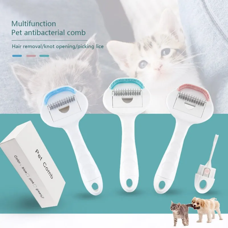 

Dogs Hair Removal Comb Cat Detangler Fur Trimming Dematting Deshedding Brush Grooming Tool For matted Long Hair Curly Pet